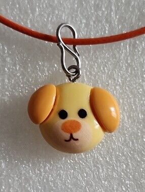 Hand Crafted Yellow and Orange Puppy Pendant Necklace